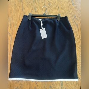 Preston and York Elegant Navy Skirt with White Trim